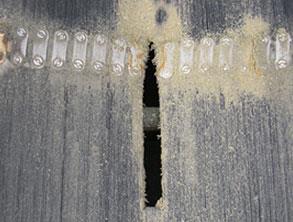 Torn conveyor belt Torn conveyor belt