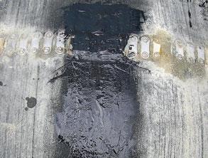 Damage repaired using Belzona rubber repair solution Damage repaired using Belzona rubber repair solution