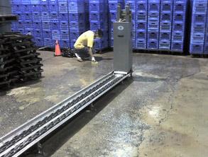 Eroded and slippery floor causing safety hazard Eroded and slippery floor causing safety hazard