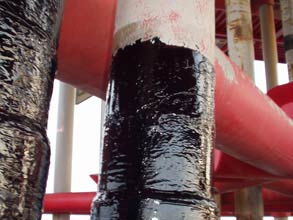 Riser repaired using Belzona rubber repair products Riser repaired using Belzona rubber repair products