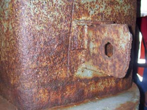 Severe corrosion damage on critical structural supports Severe corrosion damage on critical structural supports