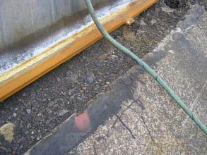 Tank base seal failure, allowing water ingress Tank base seal failure, allowing water ingress