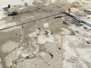 Deteriorated concrete helicopter landing pad Deteriorated concrete helicopter landing pad