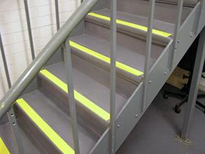 Steps quickly restored with Belzona 4411 (Granogrip) in grey and yellow Steps quickly restored with Belzona 4411 (Granogrip) in grey and yellow