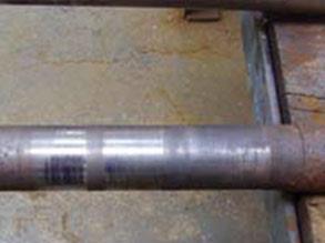 Damaged area on shaft clearly visible Damaged area on shaft clearly visible